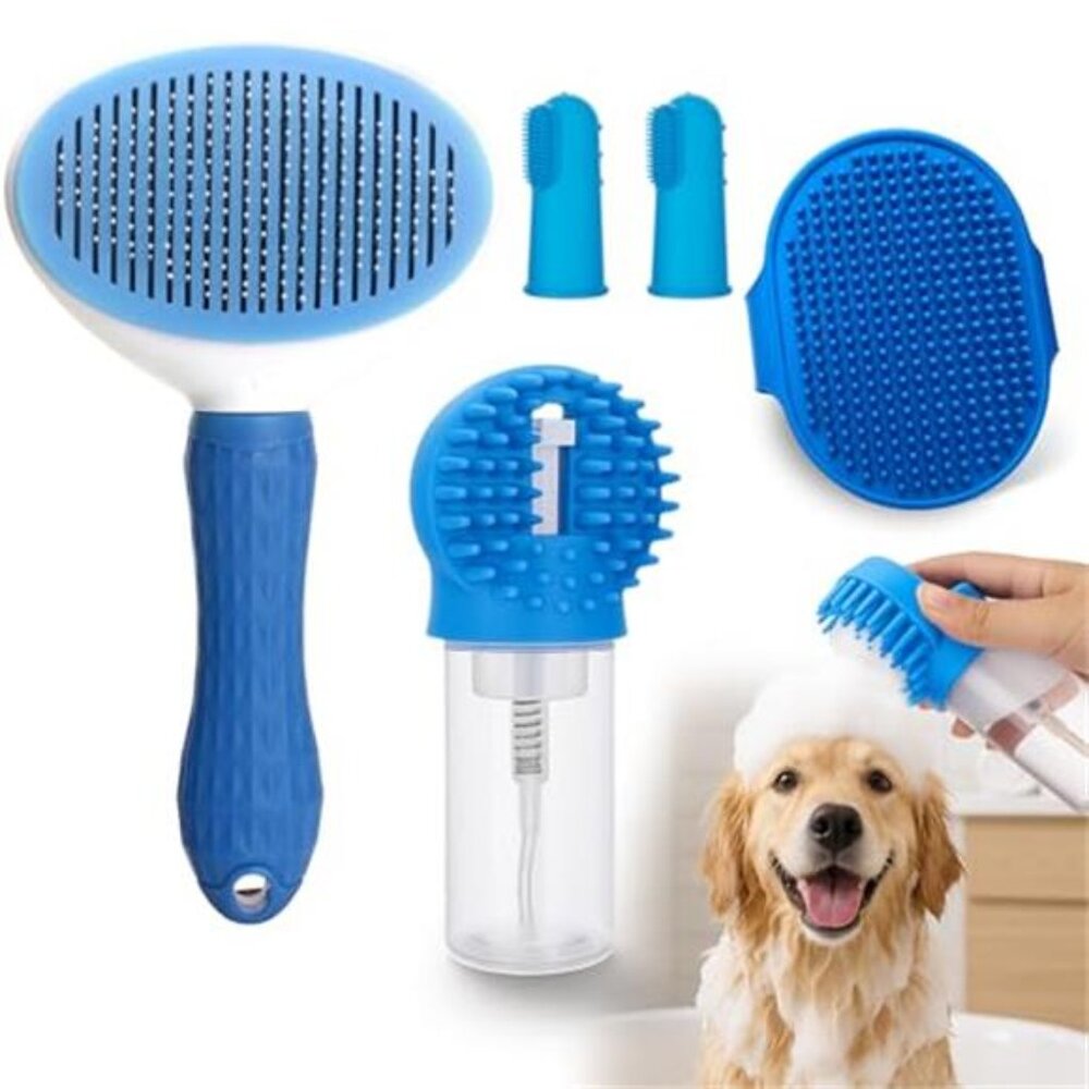 Dog Bath Brush Scrubber Kit,Pet Shower Washing Brush Bathing Supplies
